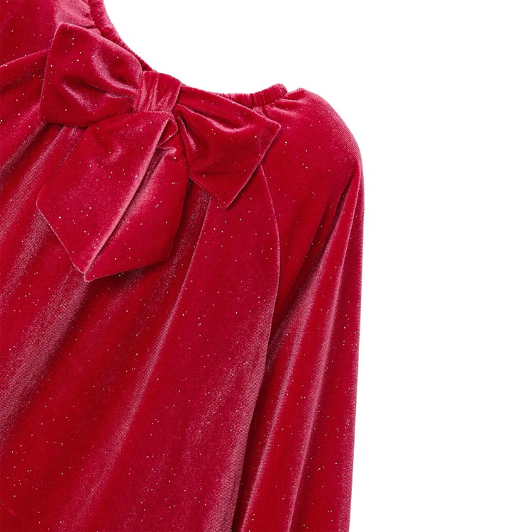 MAYORAL Abito rosso in velluto glitterato bambina