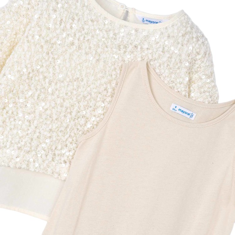 MAYORAL Abito sabbia combinato bambina