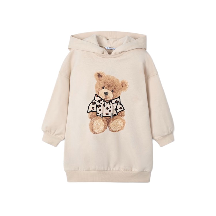 MAYORAL Abito felpa sabbia orsetto bambina