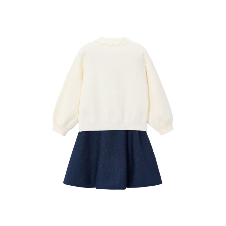 MAYORAL Completo tricot blu con gonna bambina