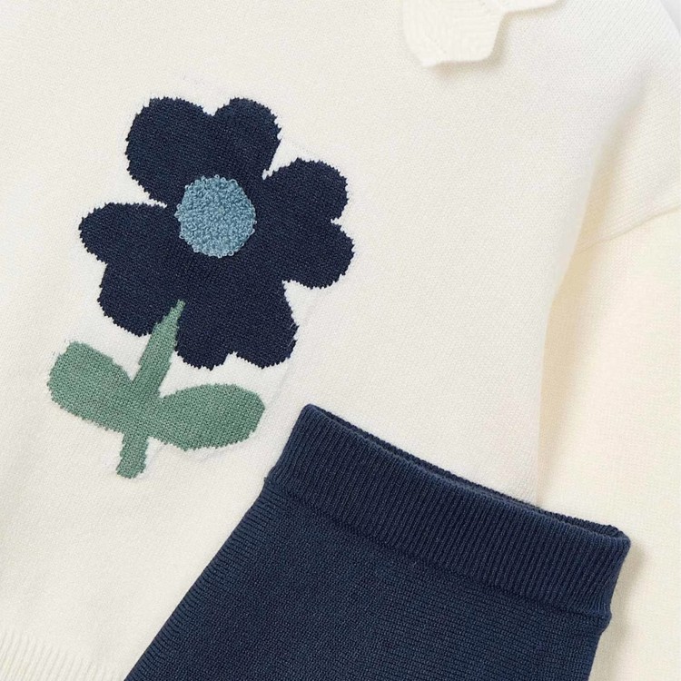 MAYORAL Completo tricot blu con gonna bambina