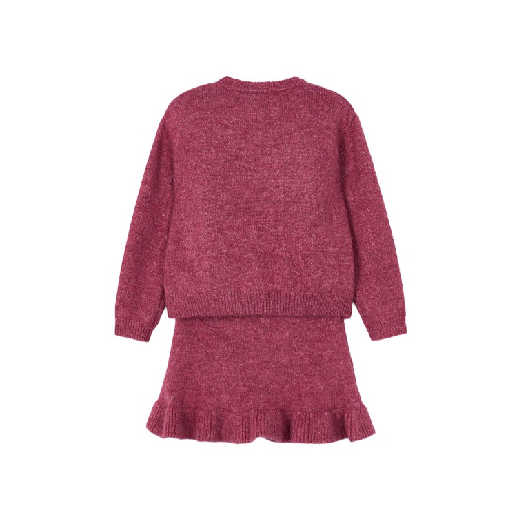 MAYORAL Completo tricot ciliegia con gonna bambina