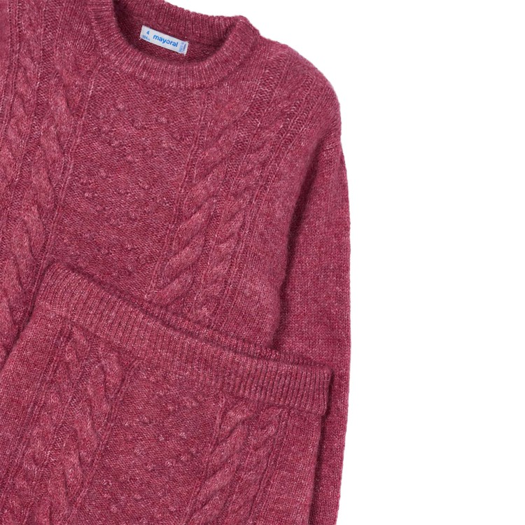 MAYORAL Completo tricot ciliegia con gonna bambina