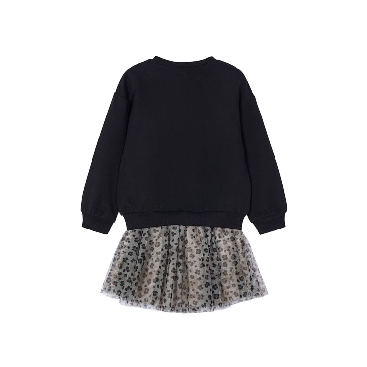 MAYORAL Completo nero con gonna in tulle bambina
