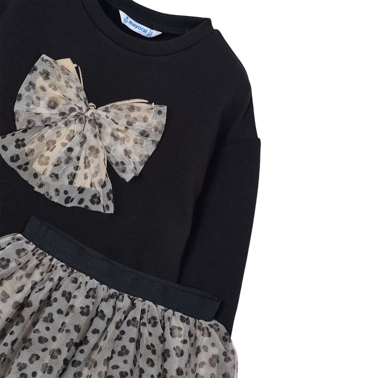 MAYORAL Completo nero con gonna in tulle bambina