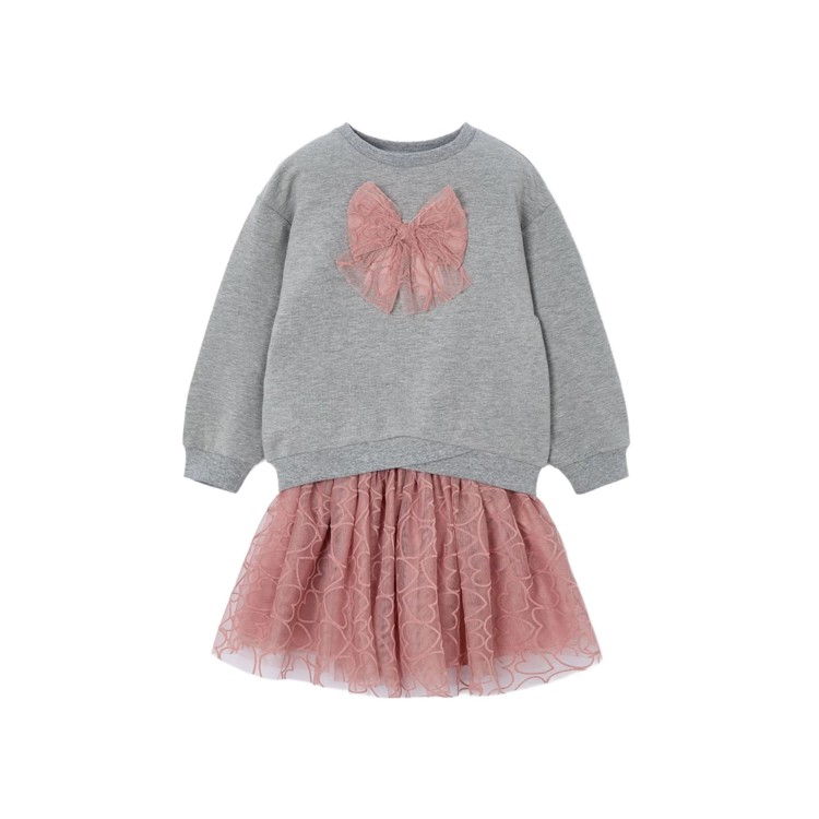 MAYORAL Completo rosa con gonna in tulle bambina
