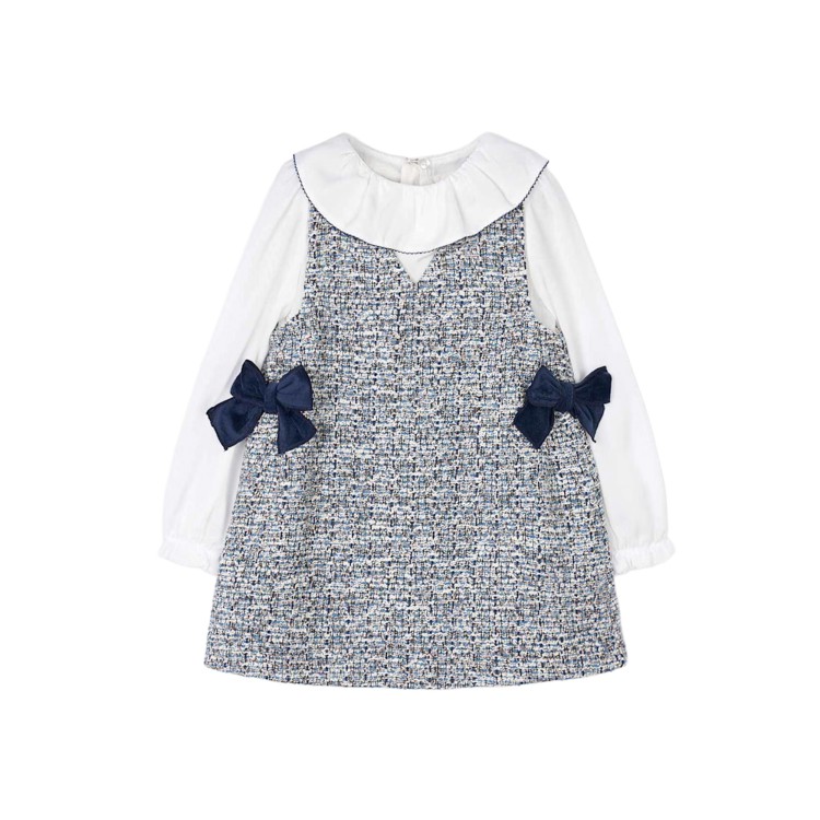 MAYORAL Abito blu scamiciato bambina