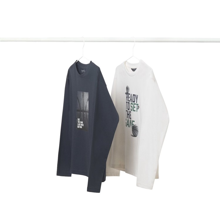 MAYORAL Set di 2 t-shirt a manica lunga panna e navy bambino