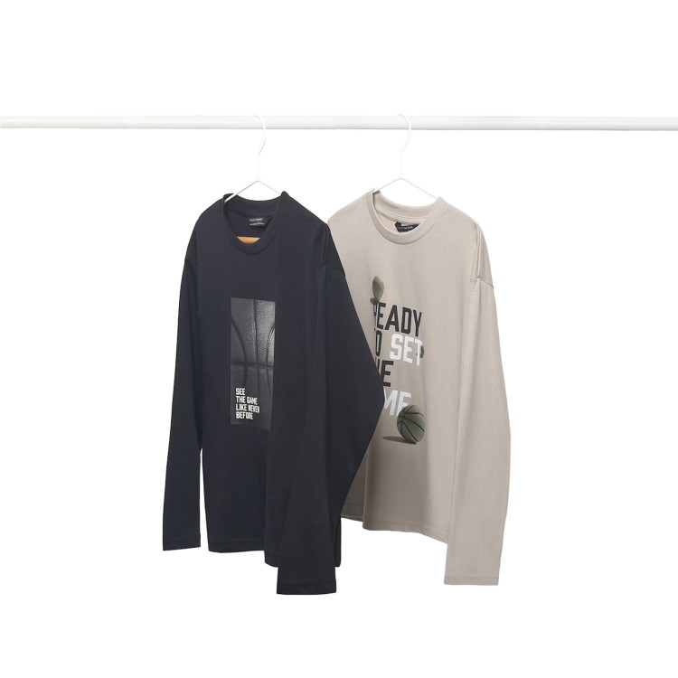 MAYORAL Set di 2 t-shirt a manica lunga beige e nero bambino