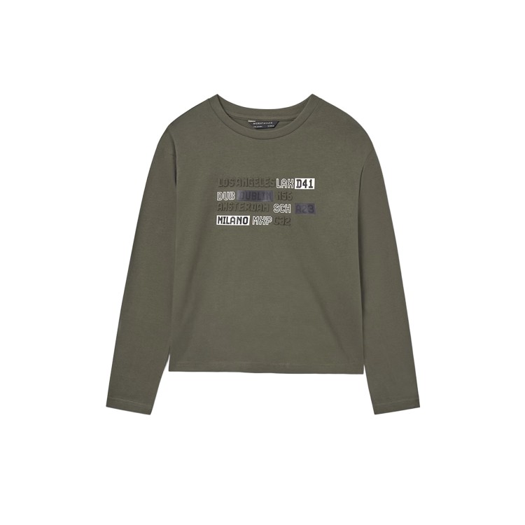 MAYORAL T-shirt oliva a manica lunga goffrata bambino
