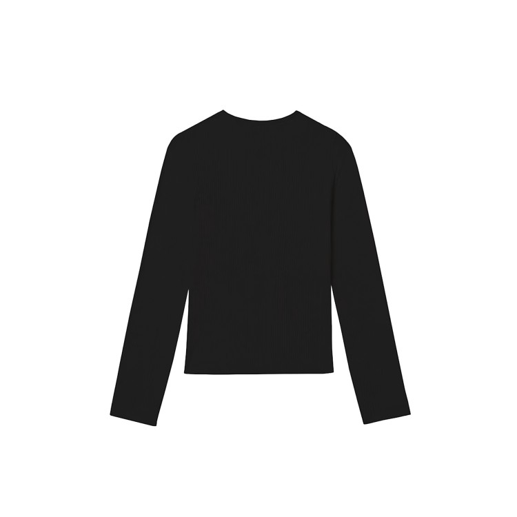 MAYORAL Maglia nera cut-out a costine bambina