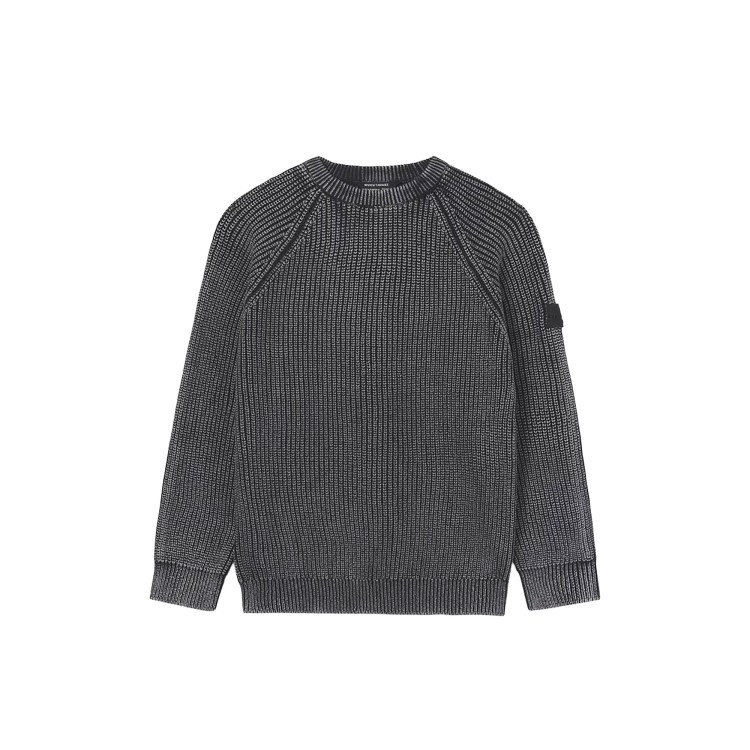 MAYORAL Maglione nero slavato a coste bambino