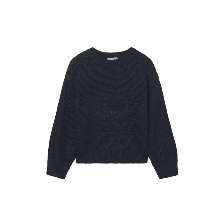 MAYORAL Maglione nero lurex bambina