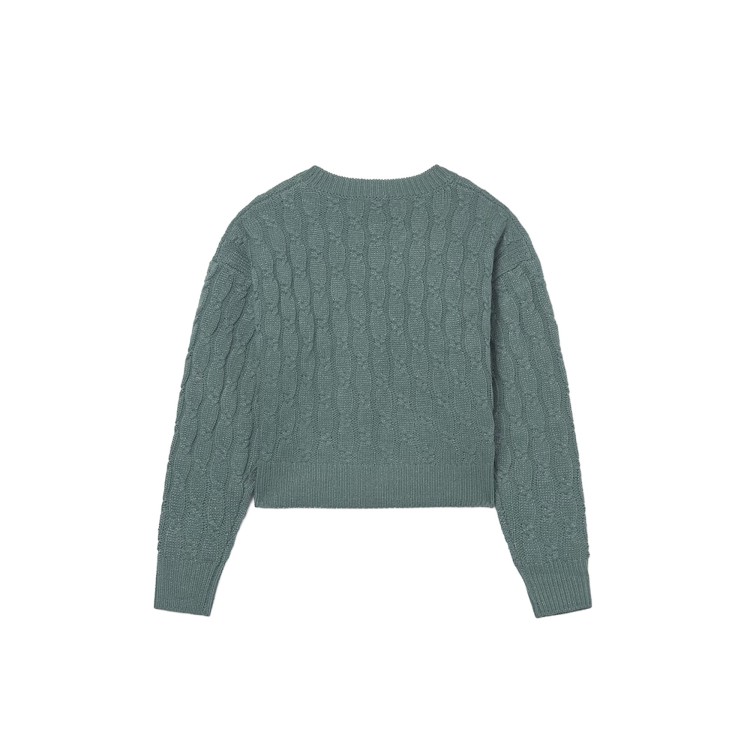 MAYORAL Maglione verde a trecce bambina