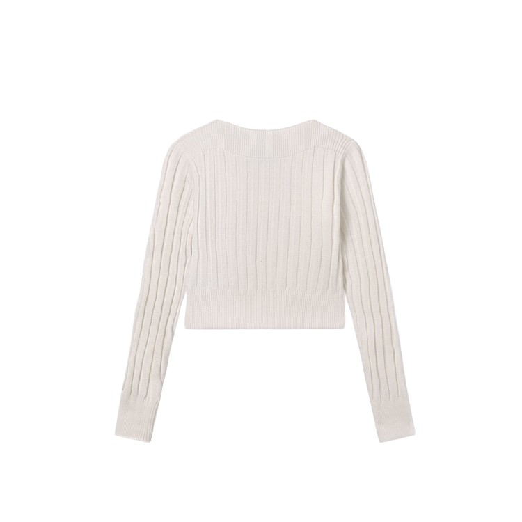 MAYORAL Maglione bianco canalé bambina