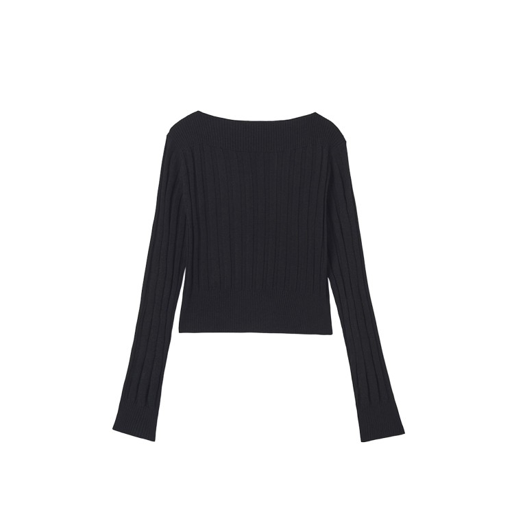 MAYORAL Maglione nero canalé bambina