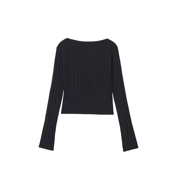 MAYORAL Maglione nero canalé bambina