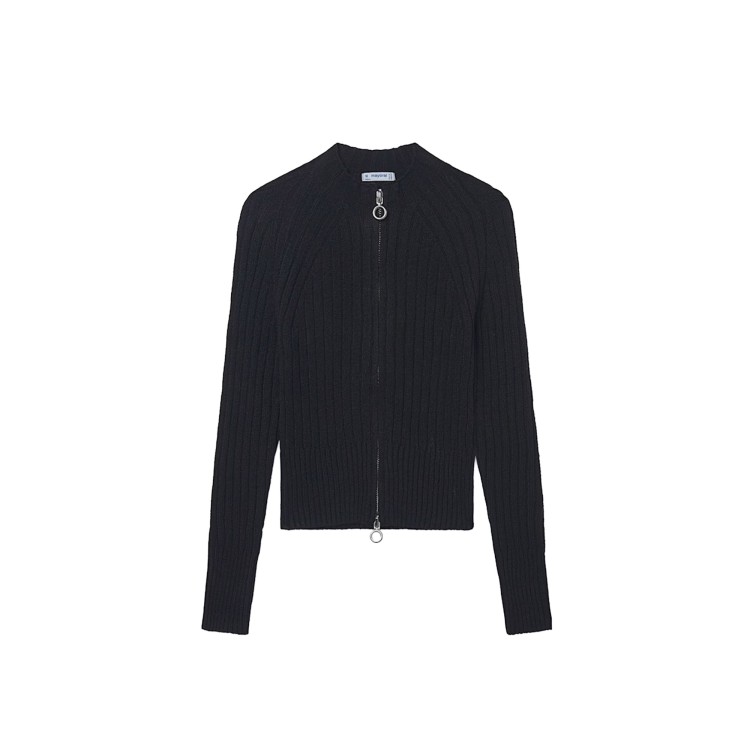 MAYORAL Felpa nera full-zip in maglia bambina