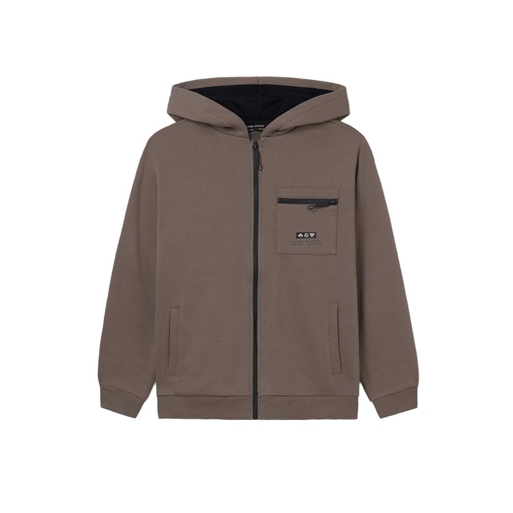 MAYORAL Felpa fango full-zip con tasca bambino