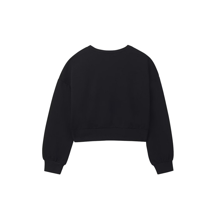 MAYORAL Felpa nera con dettaglio fiore bambina