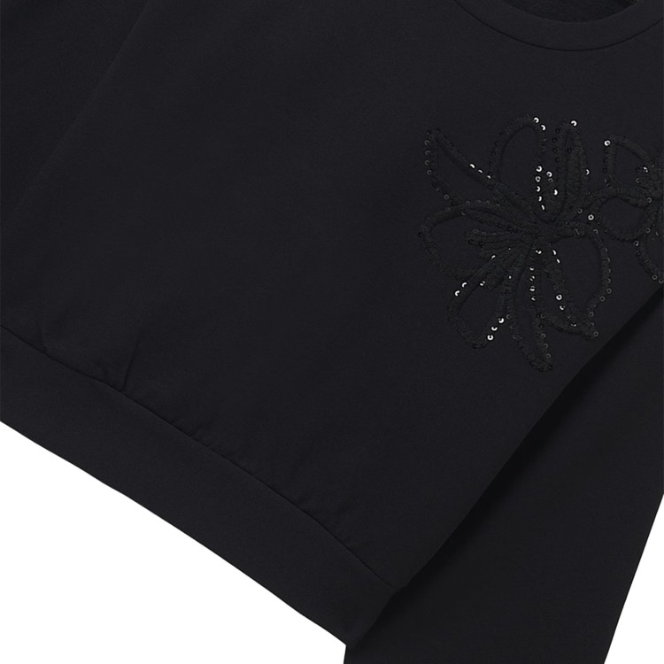 MAYORAL Felpa nera con dettaglio fiore bambina