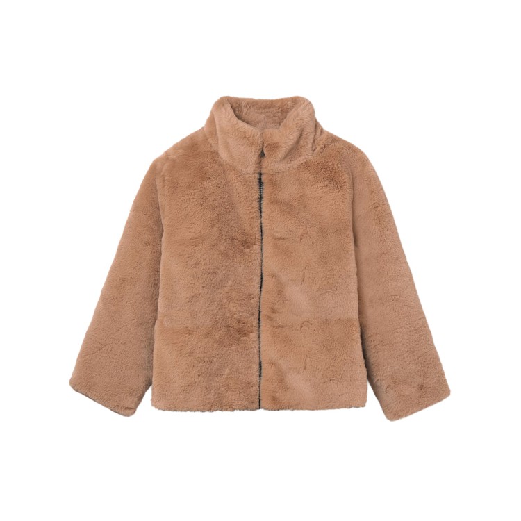 MAYORAL Pellicciotto cammello con zip bambina