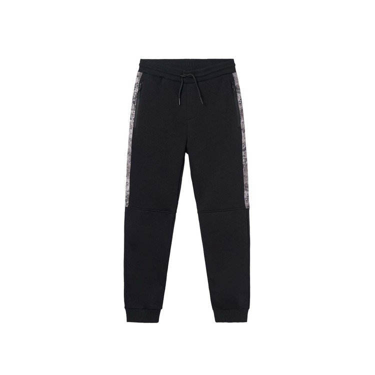 MAYORAL Pantalone sportivo nero con inserti bambino
