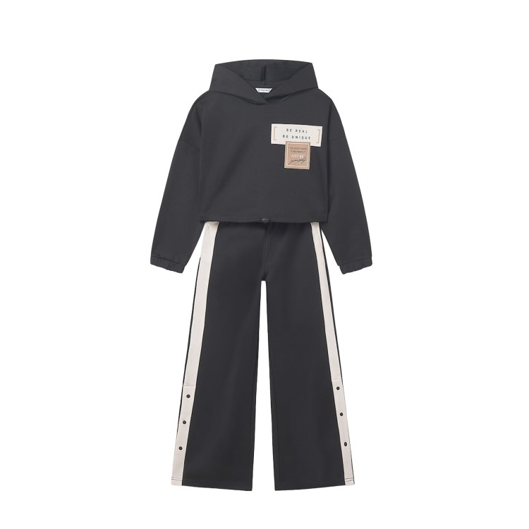 MAYORAL Tuta nera con dettagli panna bambina