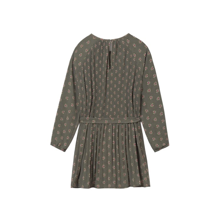 MAYORAL Vestito verde plissettato stampato bambina