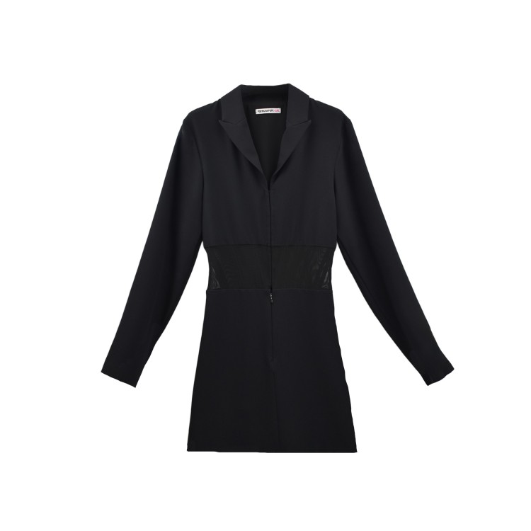 PATRIZIA PEPE Abito nero con corpetto semi-trasparente bambina