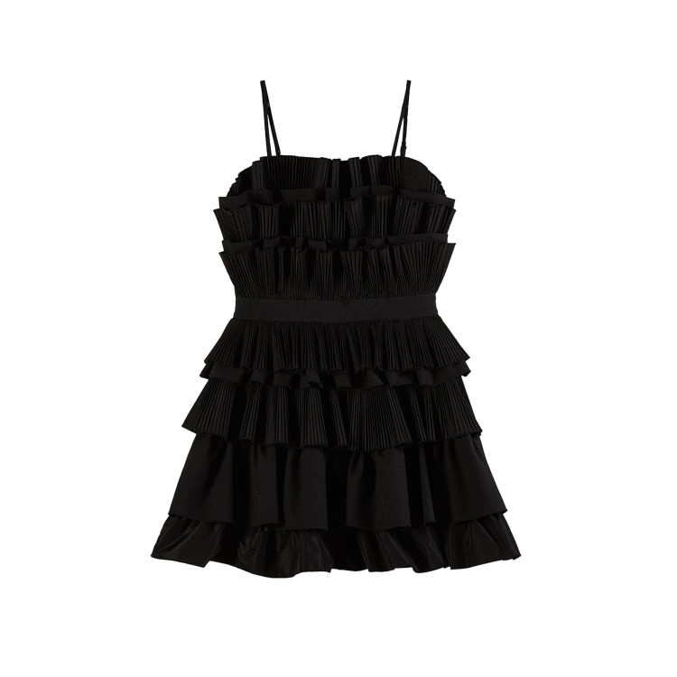 PATRIZIA PEPE Abito nero a balze plissettate bambina