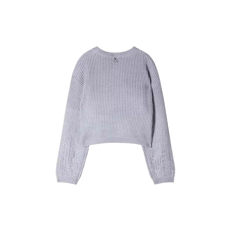 PATRIZIA PEPE Maglione grigio dettagli strass bambina