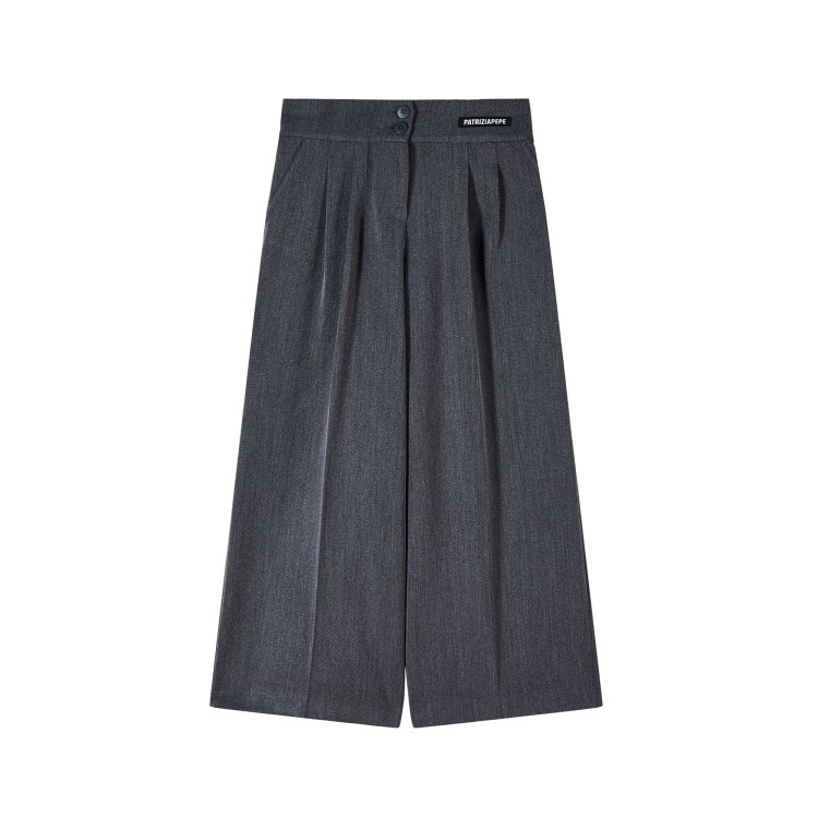 PATRIZIA PEPE Pantaloni antracite gamba ampia bambina