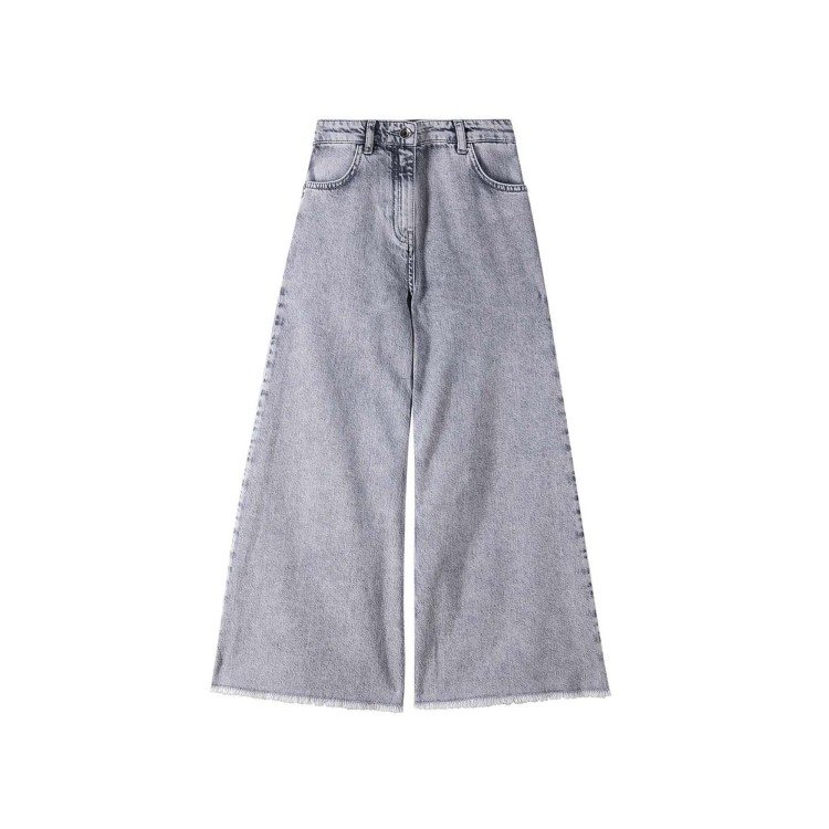 PATRIZIA PEPE Jeans grigi gamba ampia bambina