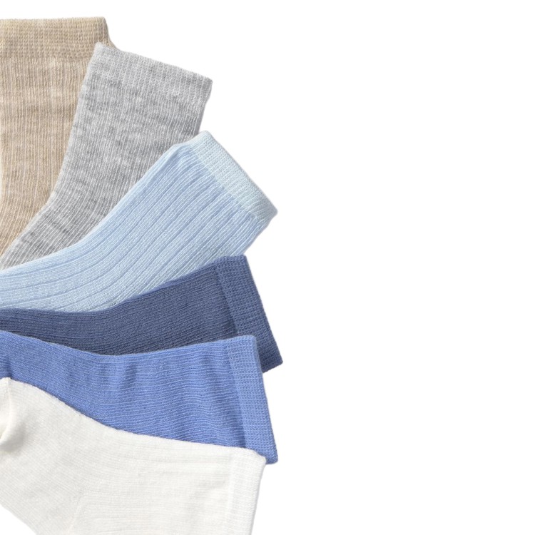 MAYORAL NEWBORN Set 6 calze neutre e azzurre neonato