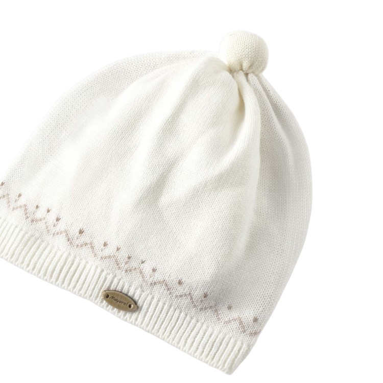 MAYORAL NEWBORN Cappello bianco tricot neonati