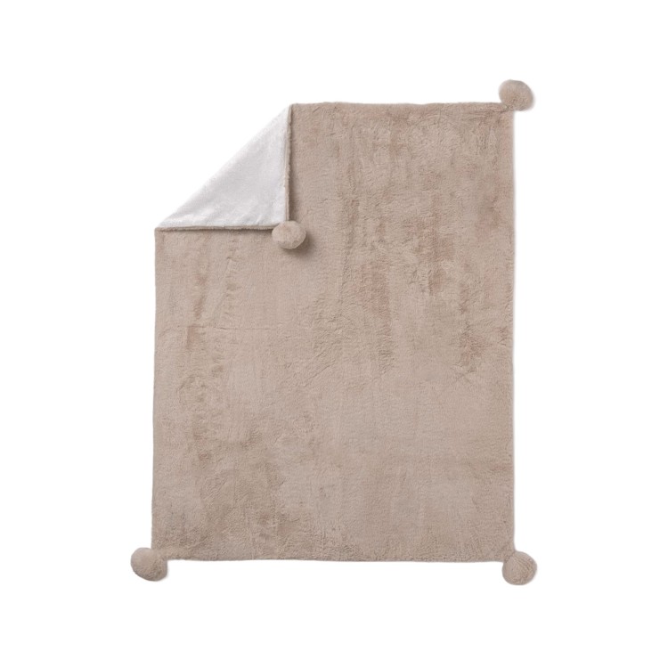 MAYORAL NEWBORN Copertina beige pelo pompon neonati