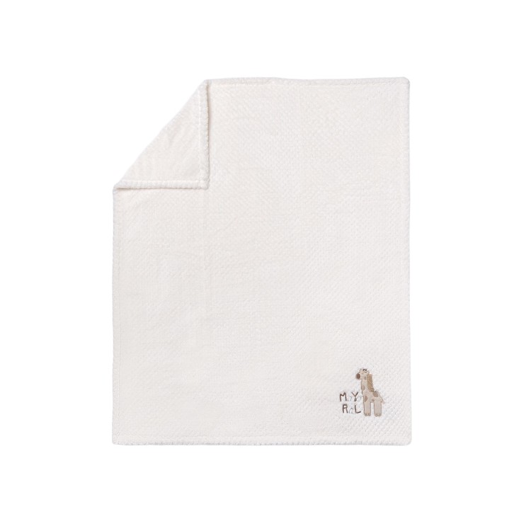 MAYORAL NEWBORN Copertina bianca pellicciotto neonati