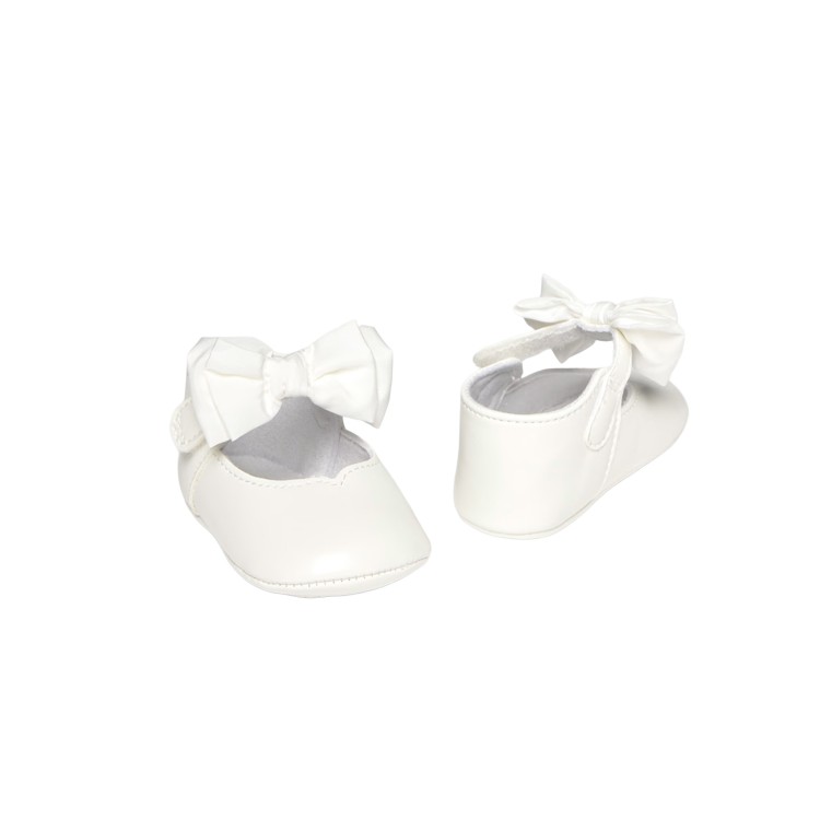 MAYORAL NEWBORN Ballerine bianche con fiocco neonata