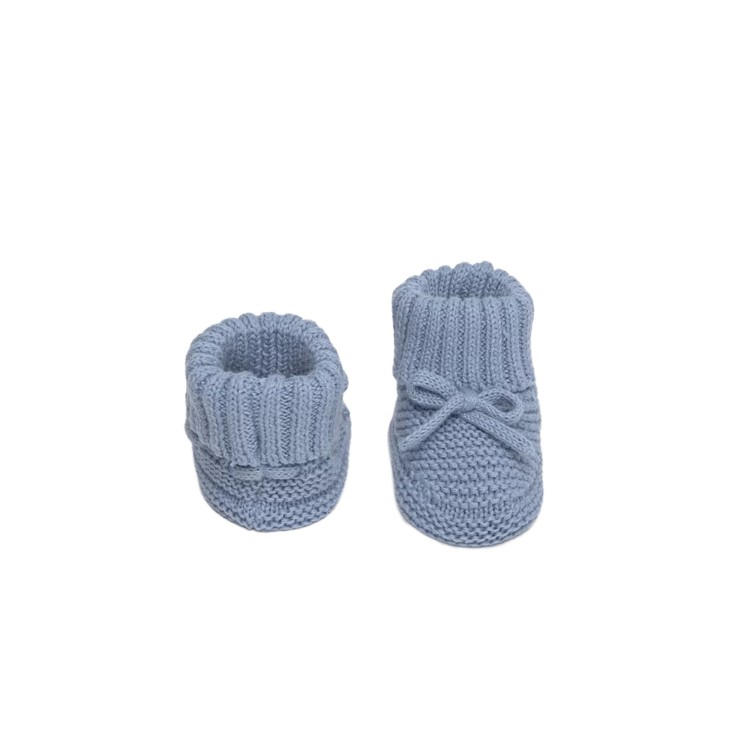 MAYORAL NEWBORN Scarpine azzurre tricot neonati