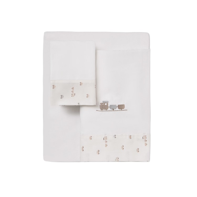 MAYORAL NEWBORN Set lenzuolo culla con ricami beige neonati