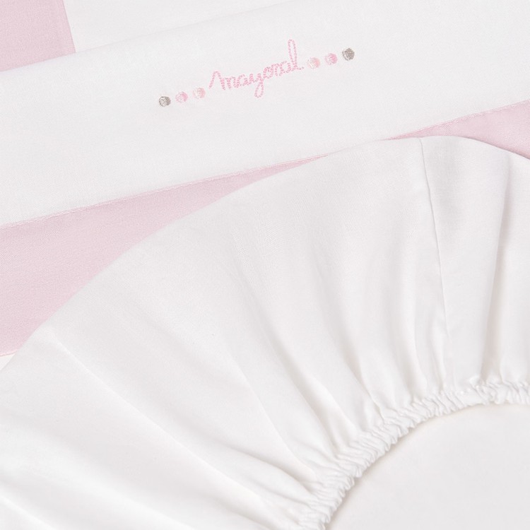 MAYORAL NEWBORN Set lenzuolo culla con ricami rosa neonata
