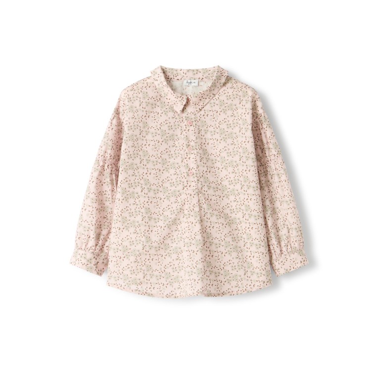 IL GUFO Camicia rosa a fiorellini bambina