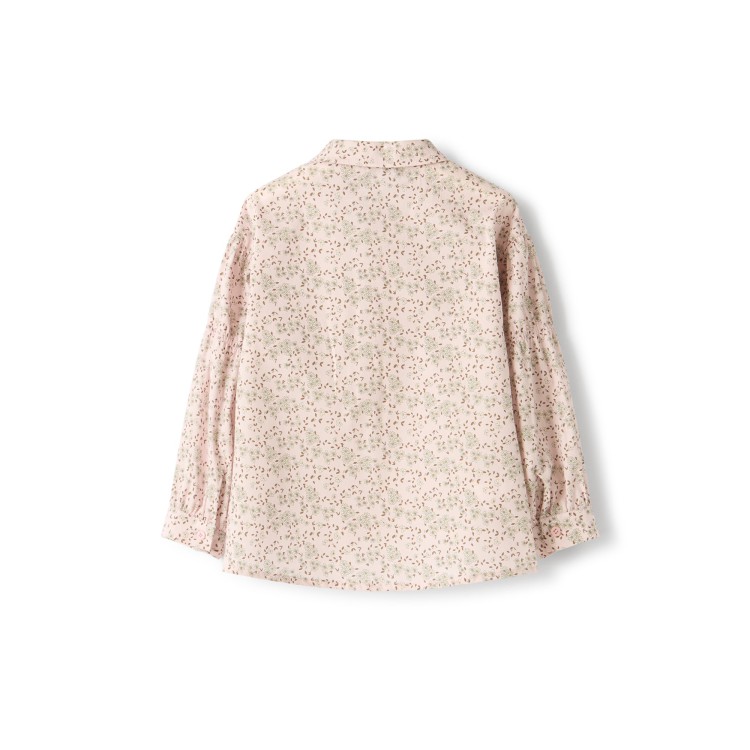IL GUFO Camicia rosa a fiorellini bambina