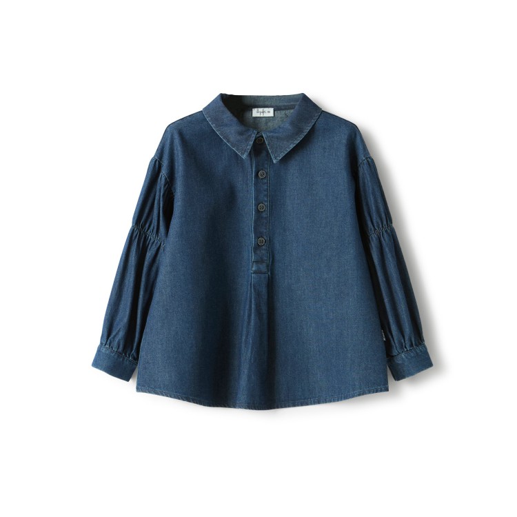 IL GUFO Camicia in denim bambina
