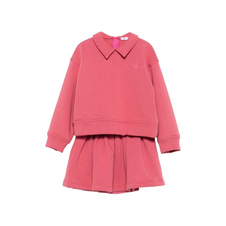 IL GUFO Completo rosa con felpa e gonna bambina