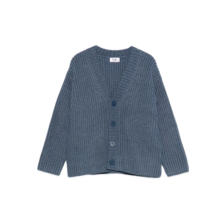 IL GUFO Cardigan blu in maglia a coste bambini