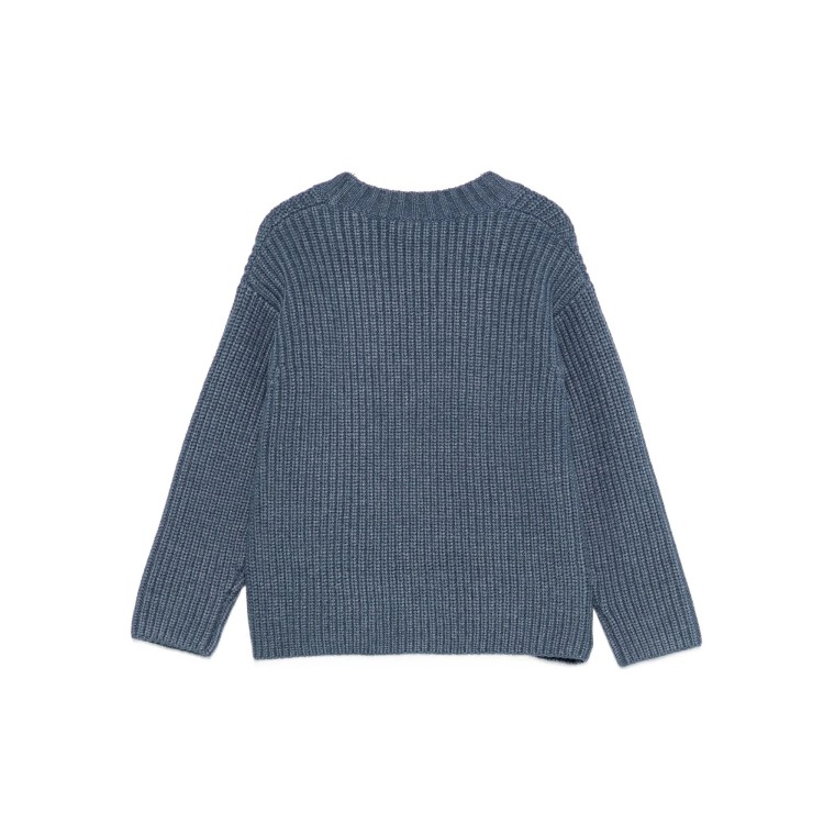 IL GUFO Cardigan blu in maglia a coste bambini