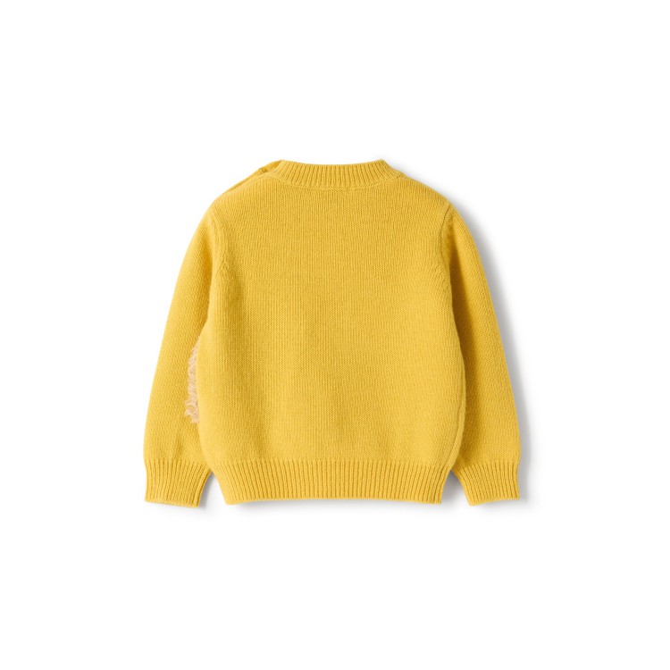 IL GUFO Maglione giallo con riccio neonato
