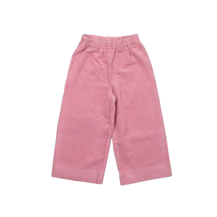 IL GUFO Pantaloni rosa a costine bambina